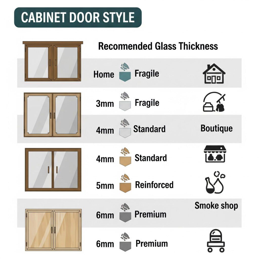 cabinet door thickness comparison chart infographic